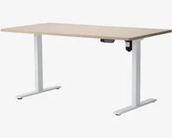 Hæve-Sænkebord 80x160 cm Hvid/Eg