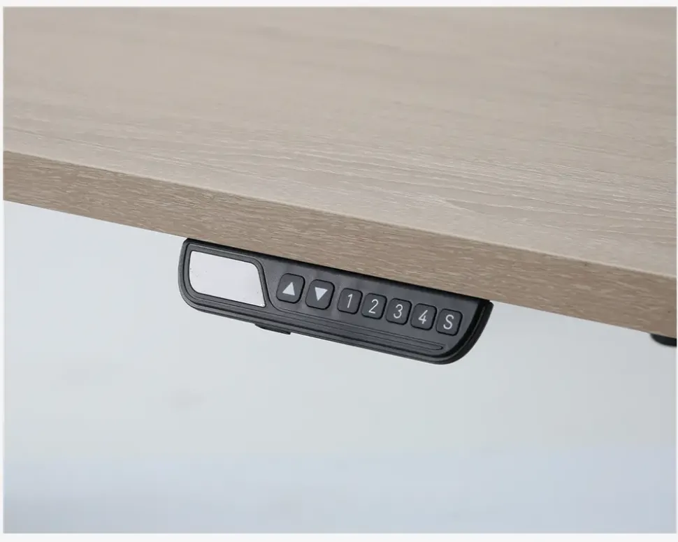 Hæve-Sænkebord 80x160 cm Hvid/Eg