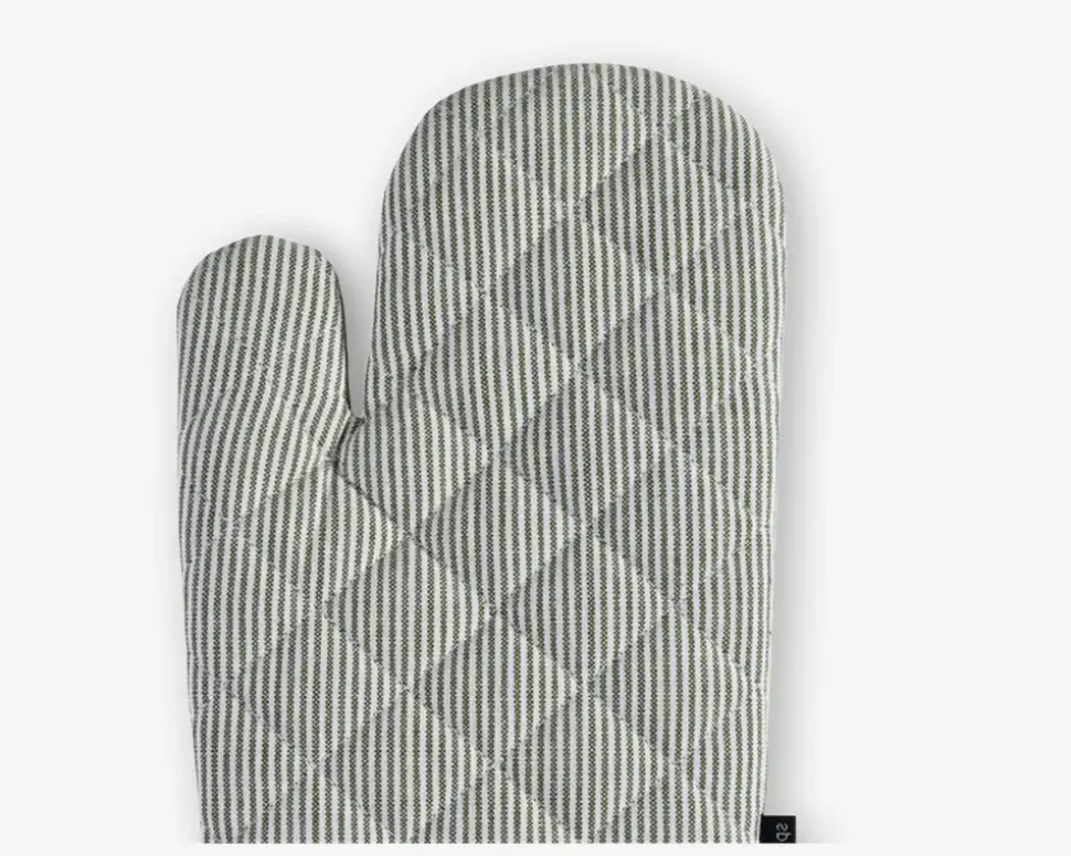 Jul grillhandske grøn/hvid 19x31cm