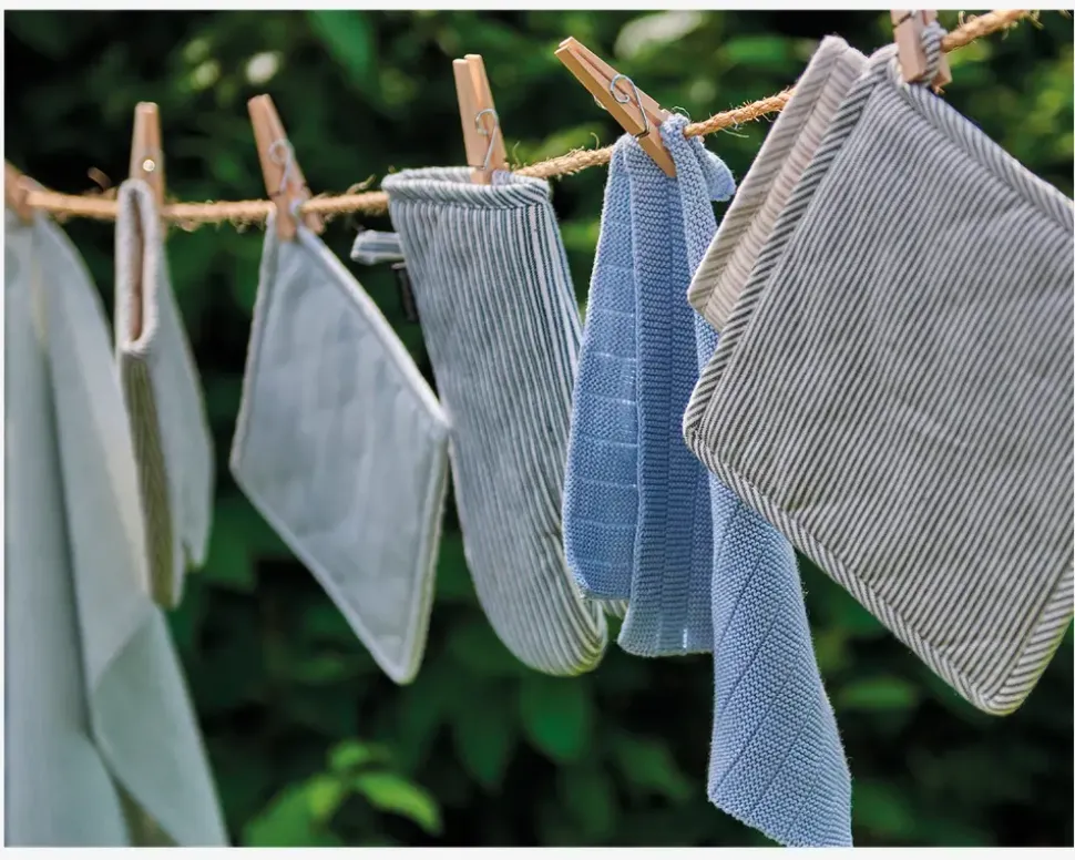 Jul grillhandske grøn/hvid 19x31cm