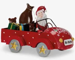 Julebil med julemand LED ass H.16 cm
