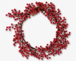 Julekrans med røde bær Ø.30 cm