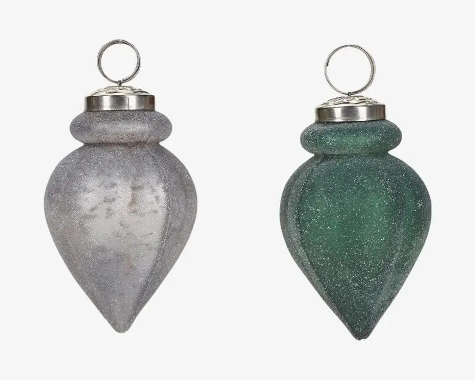 Julekugle Cone Grøn/Hvid