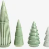 Juletræer porcelæn grøn 4 stk.