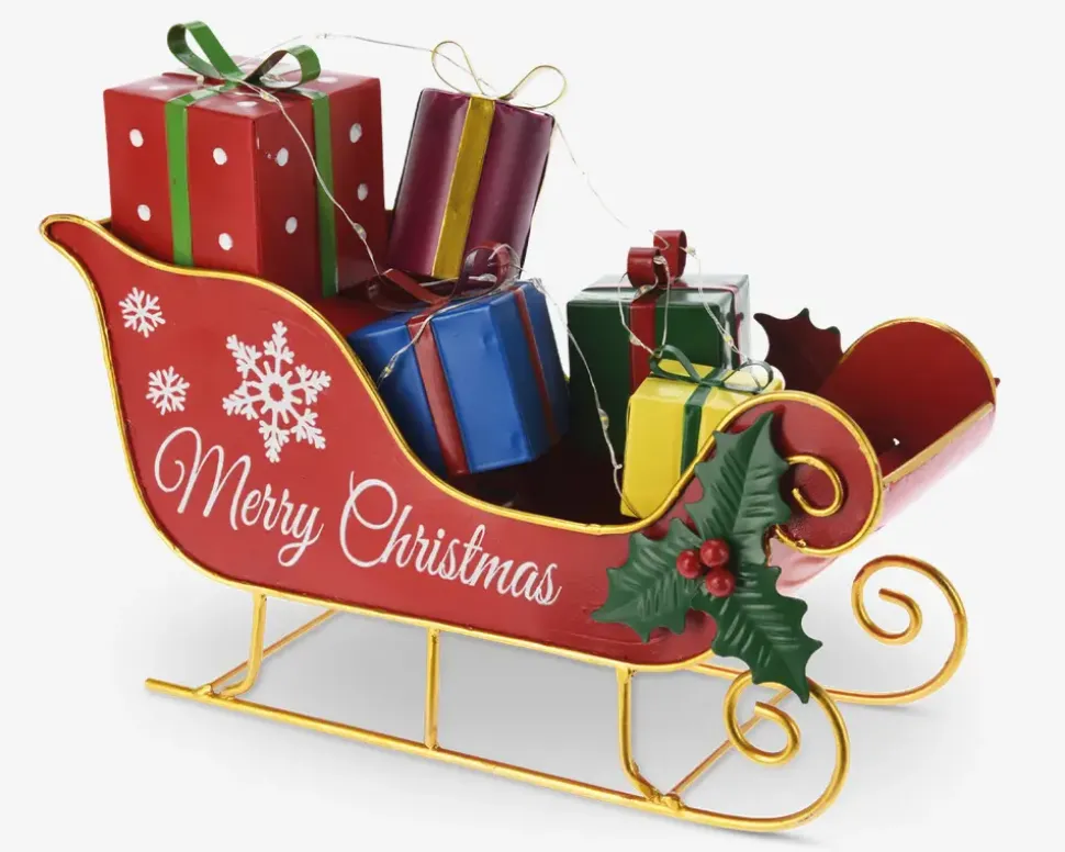 Kane med gaver og LED H.20 cm