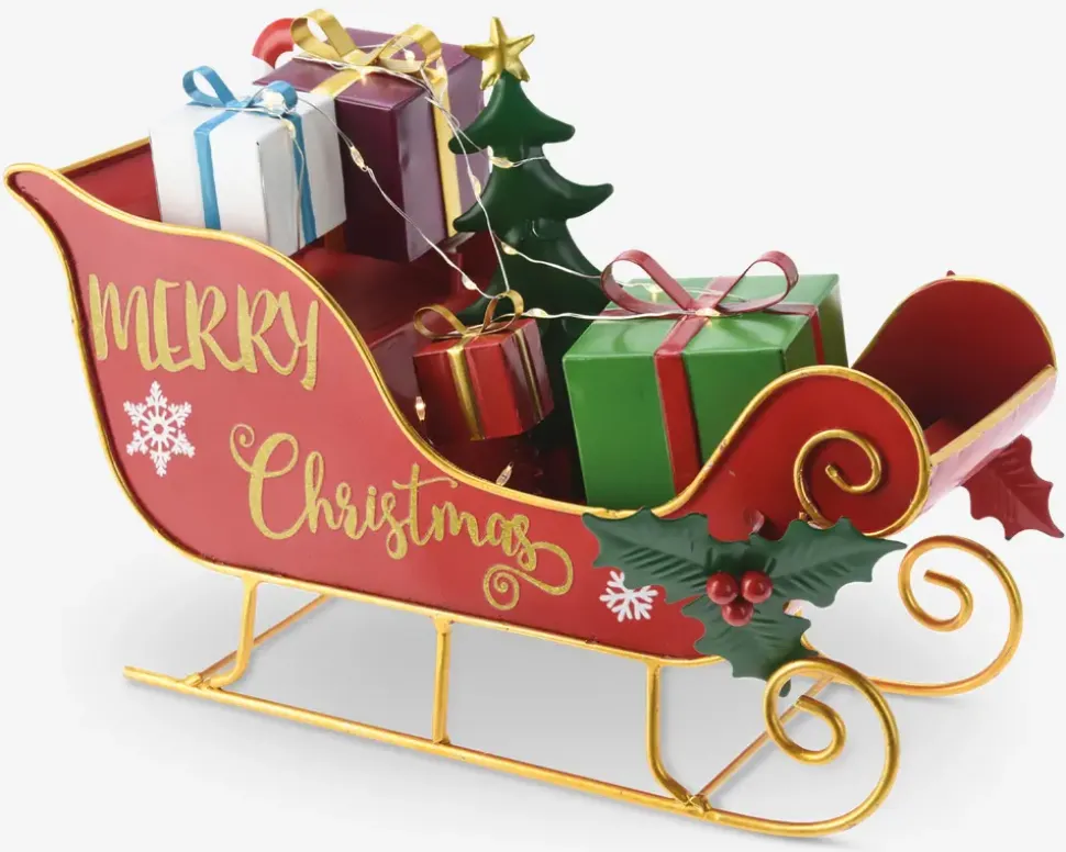 Kane med gaver og LED H.20 cm