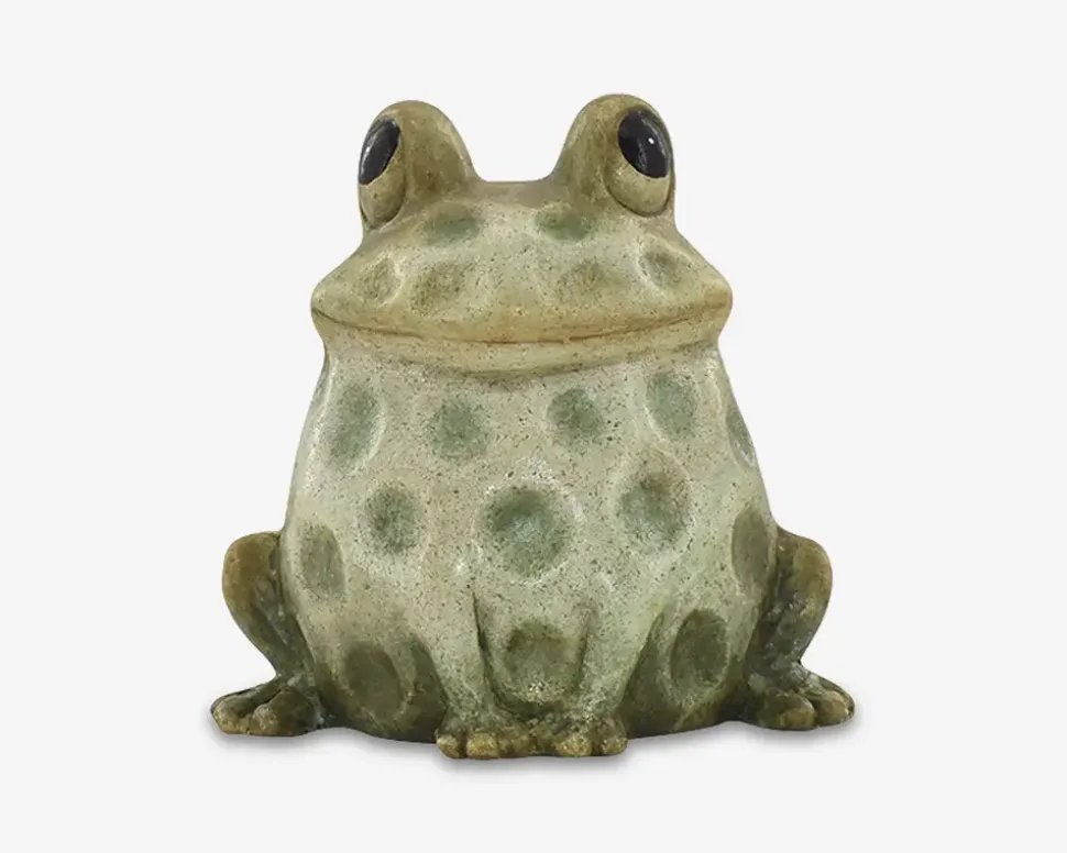 Keramik frø grøn H.13 cm