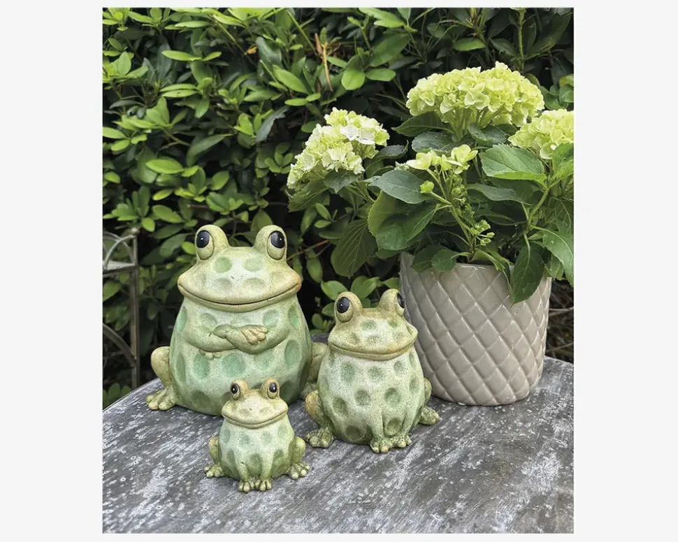 Keramik frø grøn H.13 cm