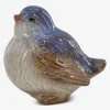 Keramik fugl sand/blå H.11 cm