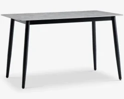 Køkkenbord i grå med sort stel 70 x 120 cm