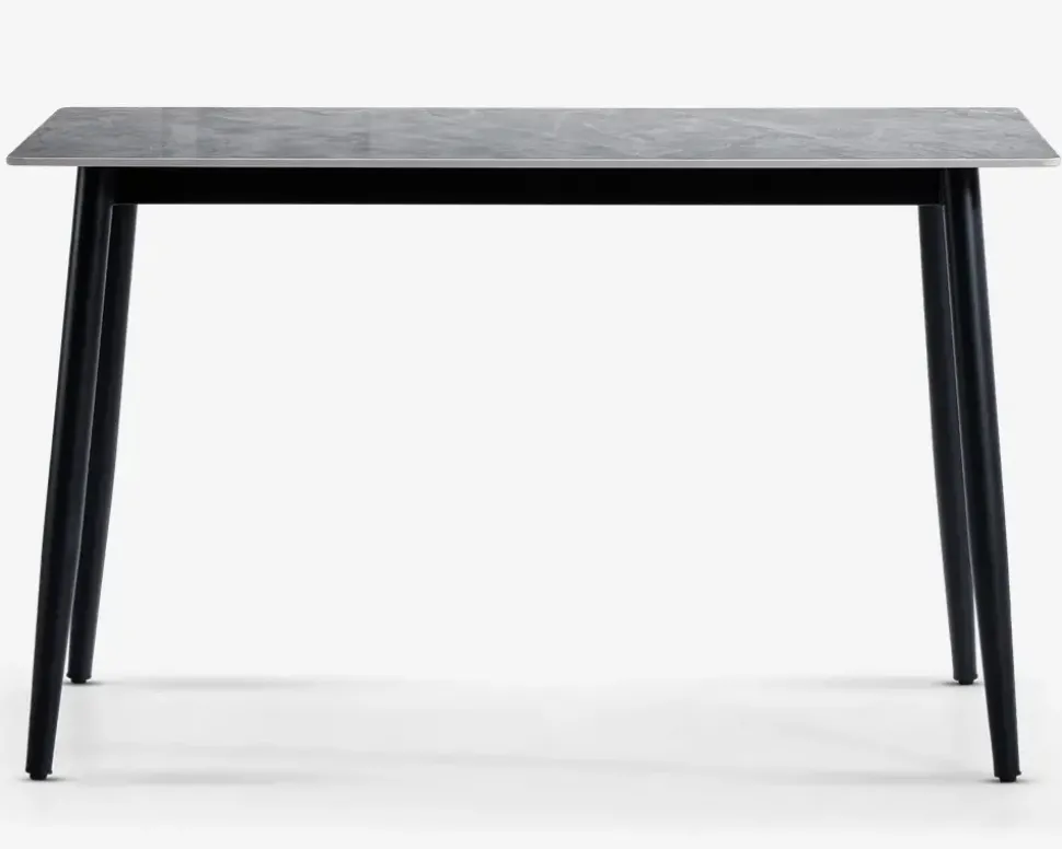 Køkkenbord i grå med sort stel 70 x 120 cm