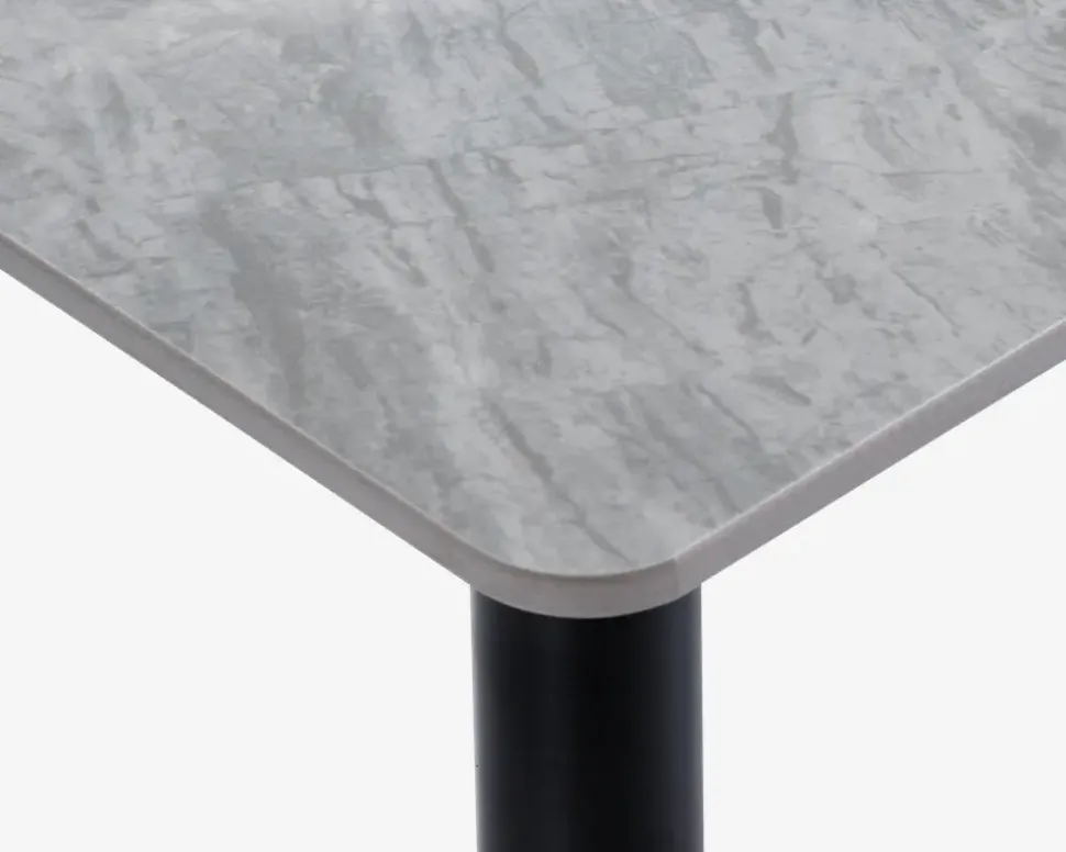 Køkkenbord i grå med sort stel 70 x 120 cm