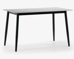 Køkkenbord i hvid med sort stel 70 x 120 cm