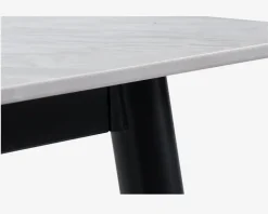 Køkkenbord i hvid med sort stel 70 x 120 cm