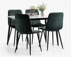 Køkkenbord i hvid med sort stel 70 x 120 cm