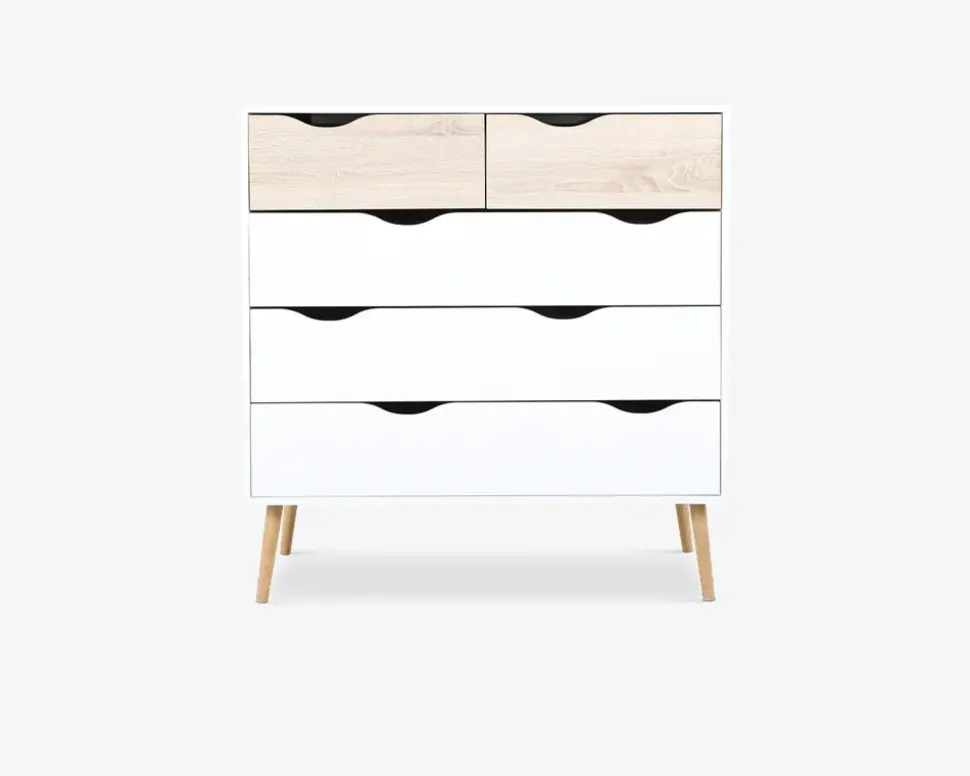 Kommode Delta m. 5 skuffer