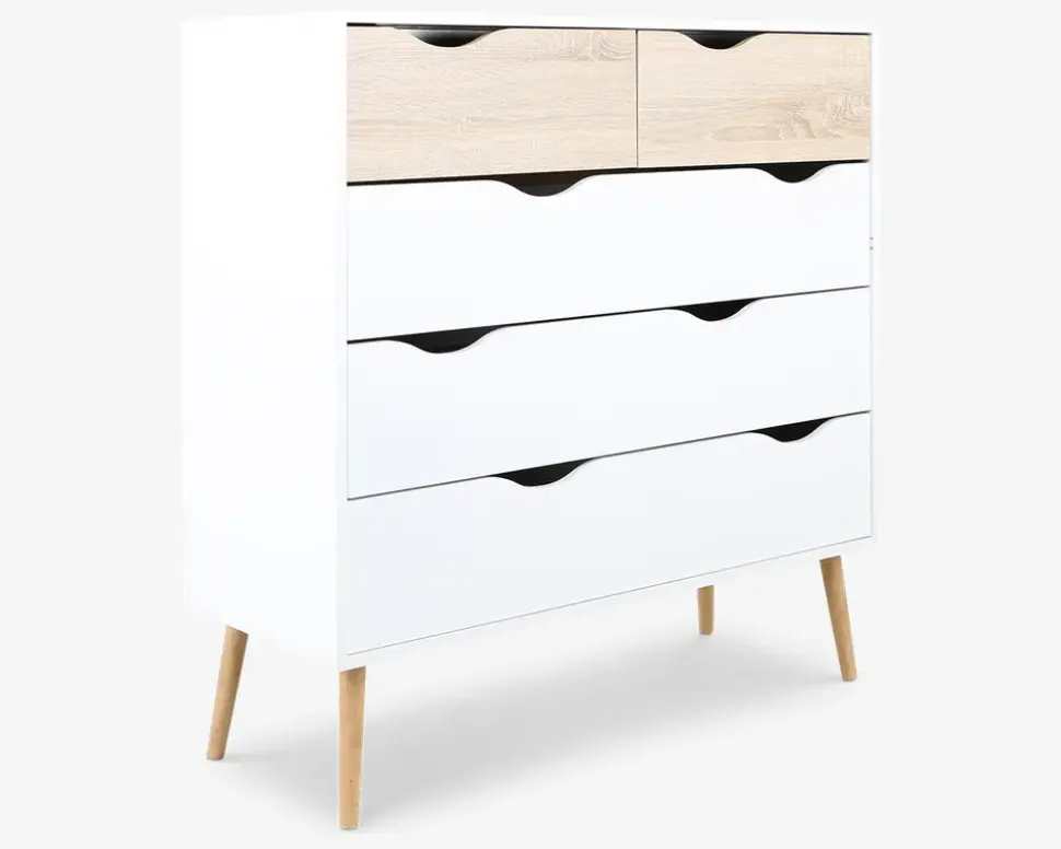 Kommode Delta m. 5 skuffer