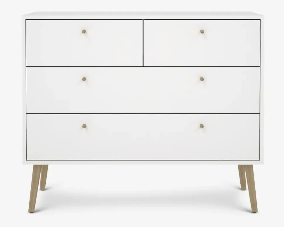 Kommode Bodo med 4 skuffer hvid