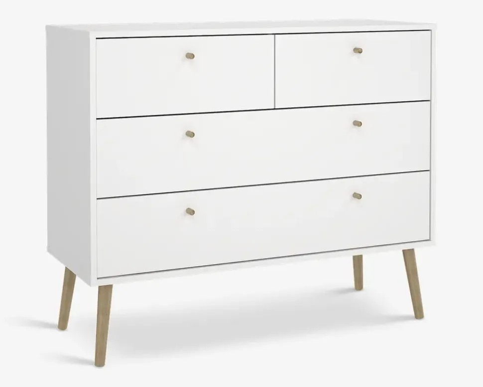 Kommode Bodo med 4 skuffer hvid