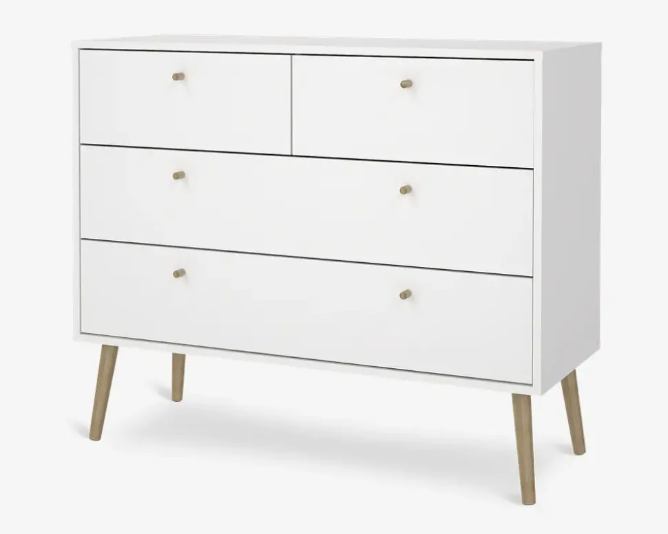 Kommode Bodo med 4 skuffer hvid