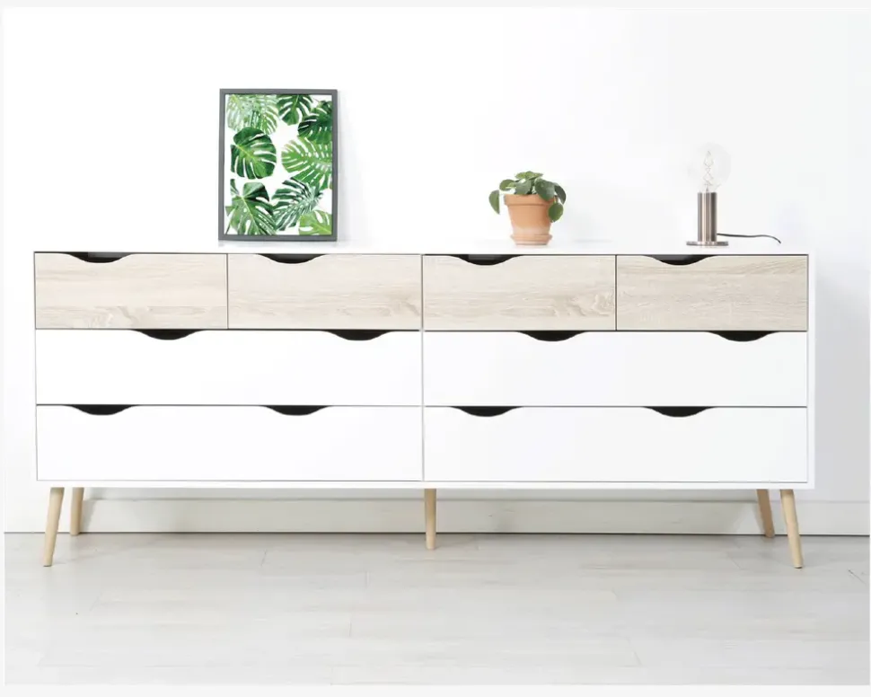 Kommode Delta m. 8 skuffer