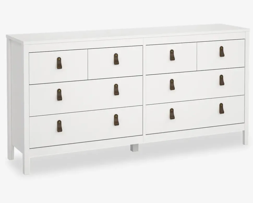 Kommode Madrid med 8 skuffer hvid