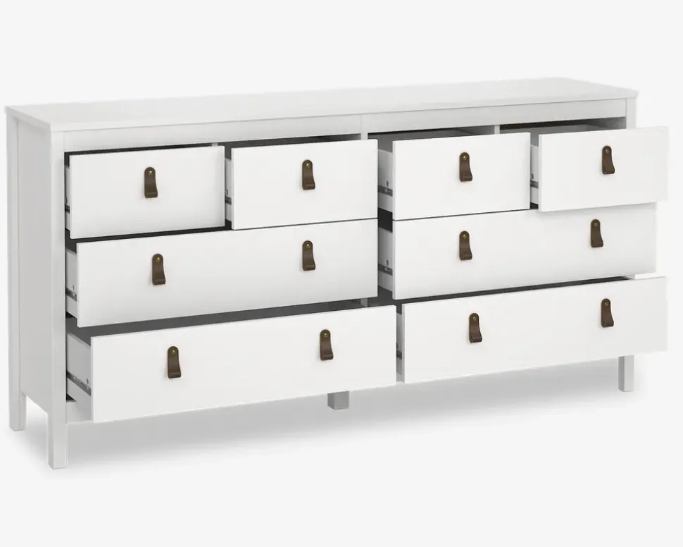 Kommode Madrid med 8 skuffer hvid