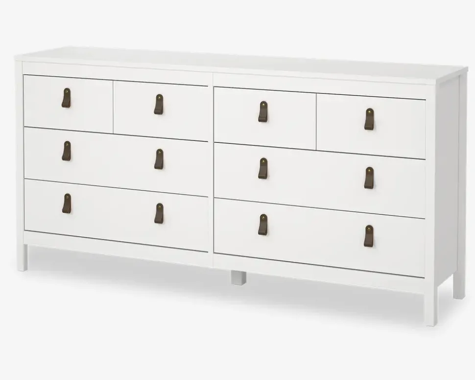 Kommode Madrid med 8 skuffer hvid