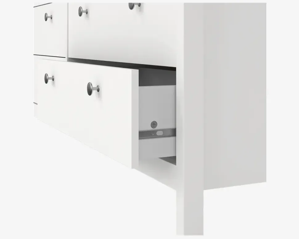 Kommode Madrid med 8 skuffer hvid