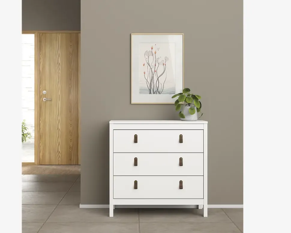 Kommode Madrid med 3 skuffer hvid