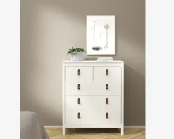 Kommode Madrid med 5 skuffer hvid
