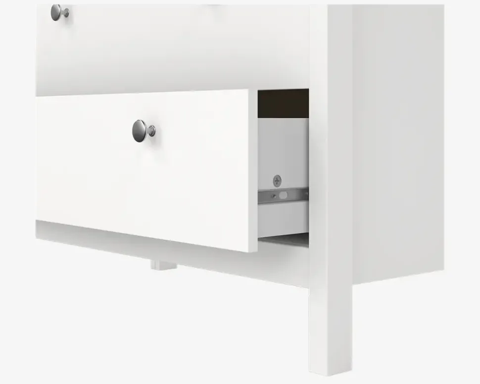 Kommode Madrid med 5 skuffer hvid