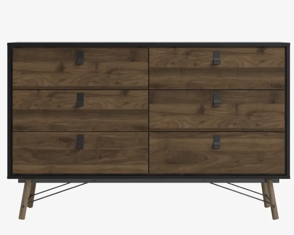 Kommode Ry m. 6 skuffer