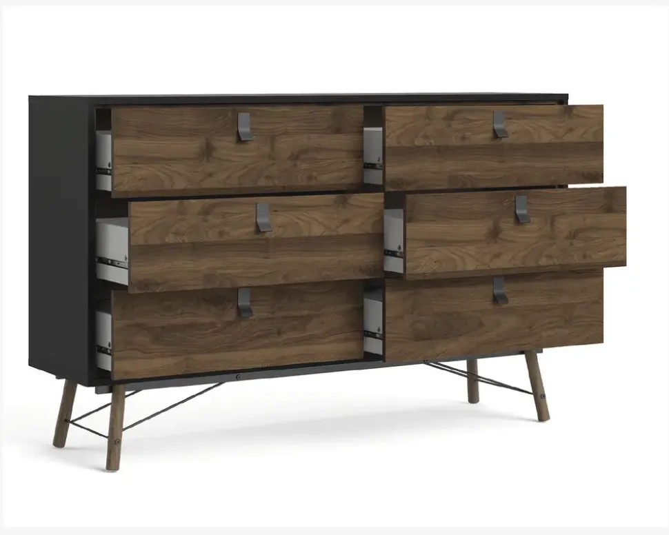 Kommode Ry m. 6 skuffer