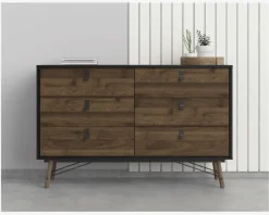 Kommode Ry m. 6 skuffer