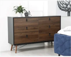 Kommode Ry m. 6 skuffer