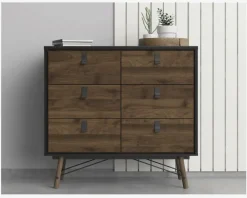 Kommode Ry m. 6 skuffer