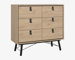 Kommode Ry m. 6 skuffer eg