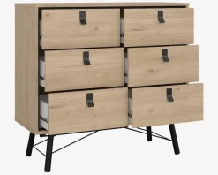 Kommode Ry m. 6 skuffer eg