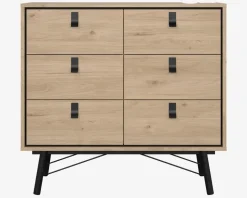 Kommode Ry m. 6 skuffer eg