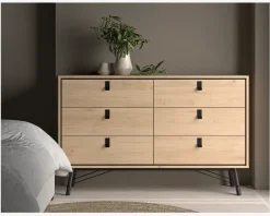 Kommode Ry m. 6 skuffer eg