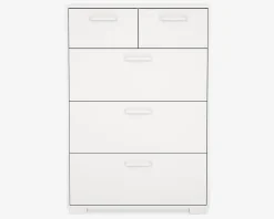 Kommode Sofia hvid med 5 skuffer