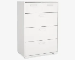 Kommode Sofia hvid med 5 skuffer