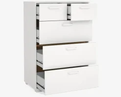 Kommode Sofia hvid med 5 skuffer