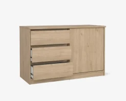 Komode Naia med 3 skuffer og 1 skydelåge eg