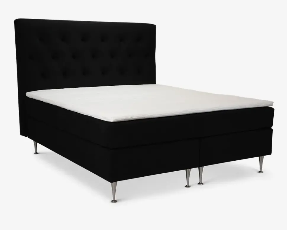 Komplet Continentalseng 180 x 200 cm sort