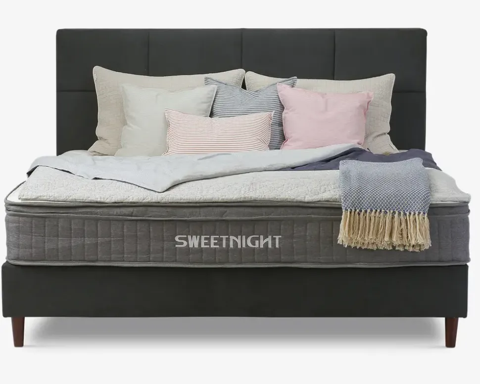 Komplet seng 180 x 200 cm grå