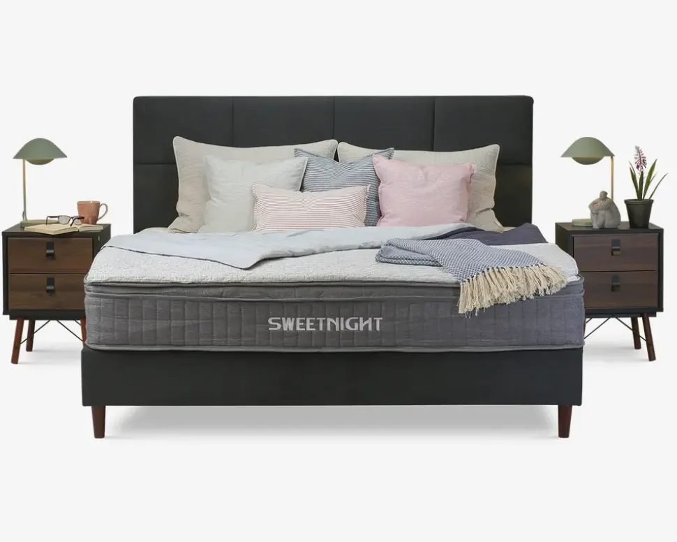 Komplet seng 180 x 200 cm grå