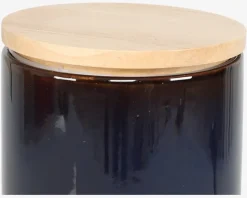 Krukke M. Trælåg Blå H.15 cm