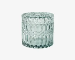 Krukke Med Låg Glas Aqua H.9 cm